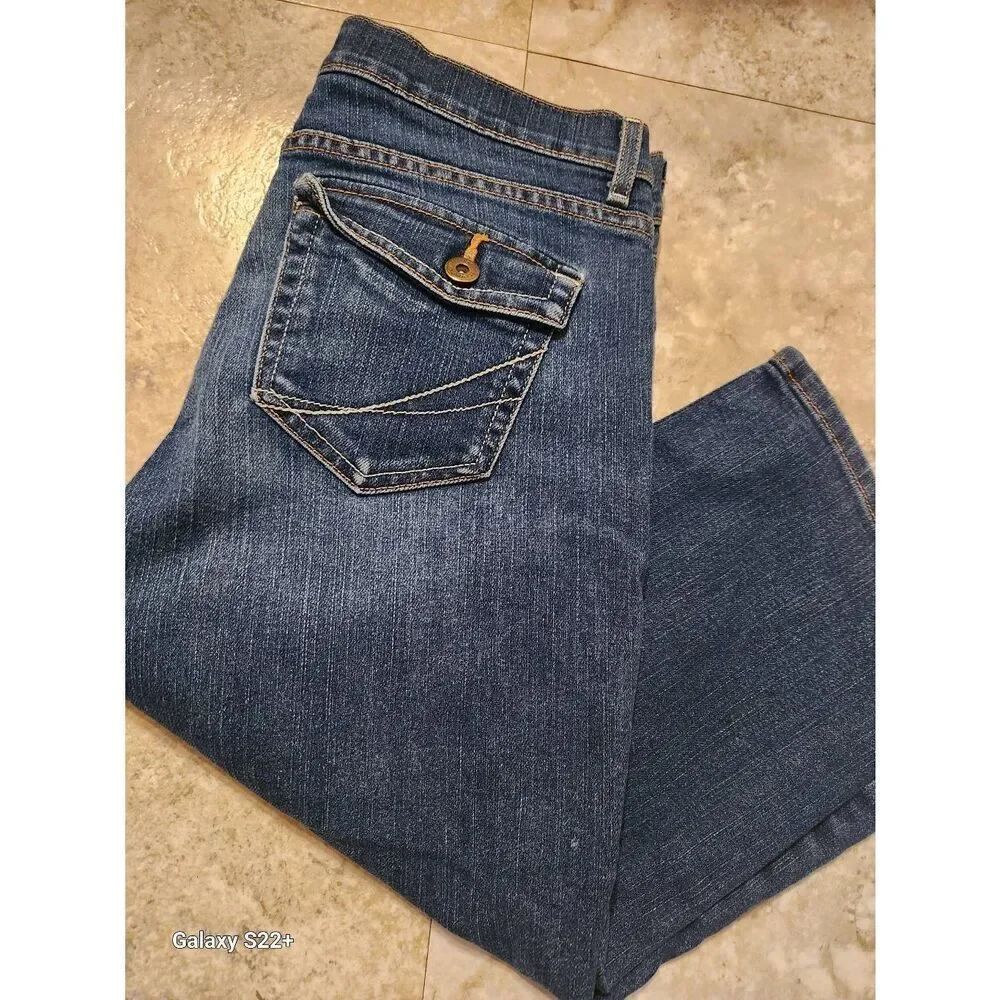 23  Sonoma Lifstyles cropped jeans lightly distress button flap pockets sz 8
